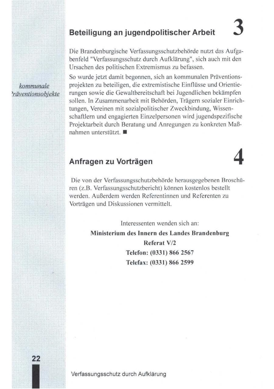 Seite 23 des Verfassungsschutzbericht 1994 Brandenburg