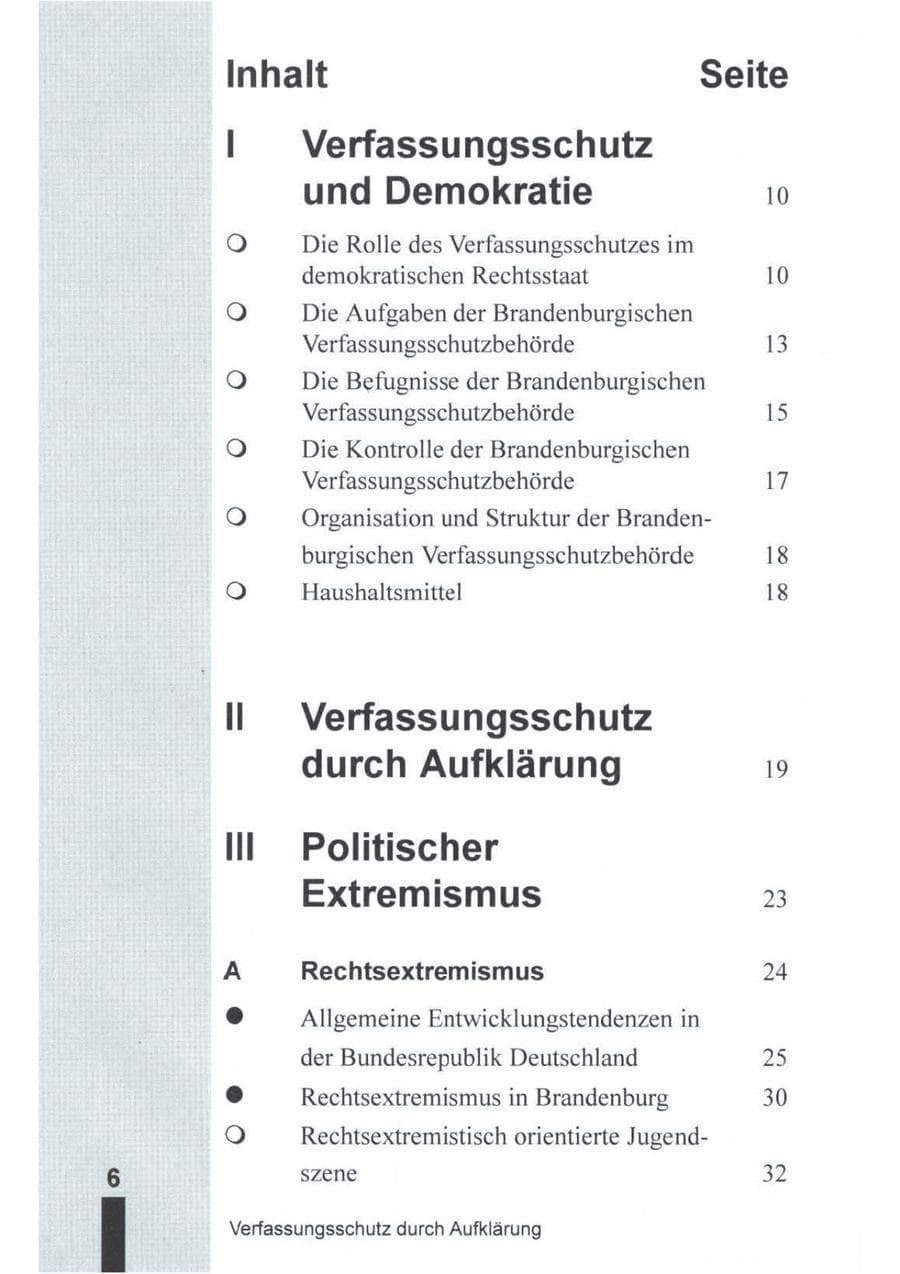 Seite 7 des Verfassungsschutzbericht 1994 Brandenburg