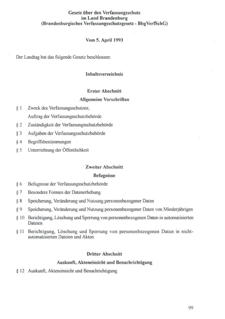Seite 100 des Verfassungsschutzbericht 1994 Brandenburg