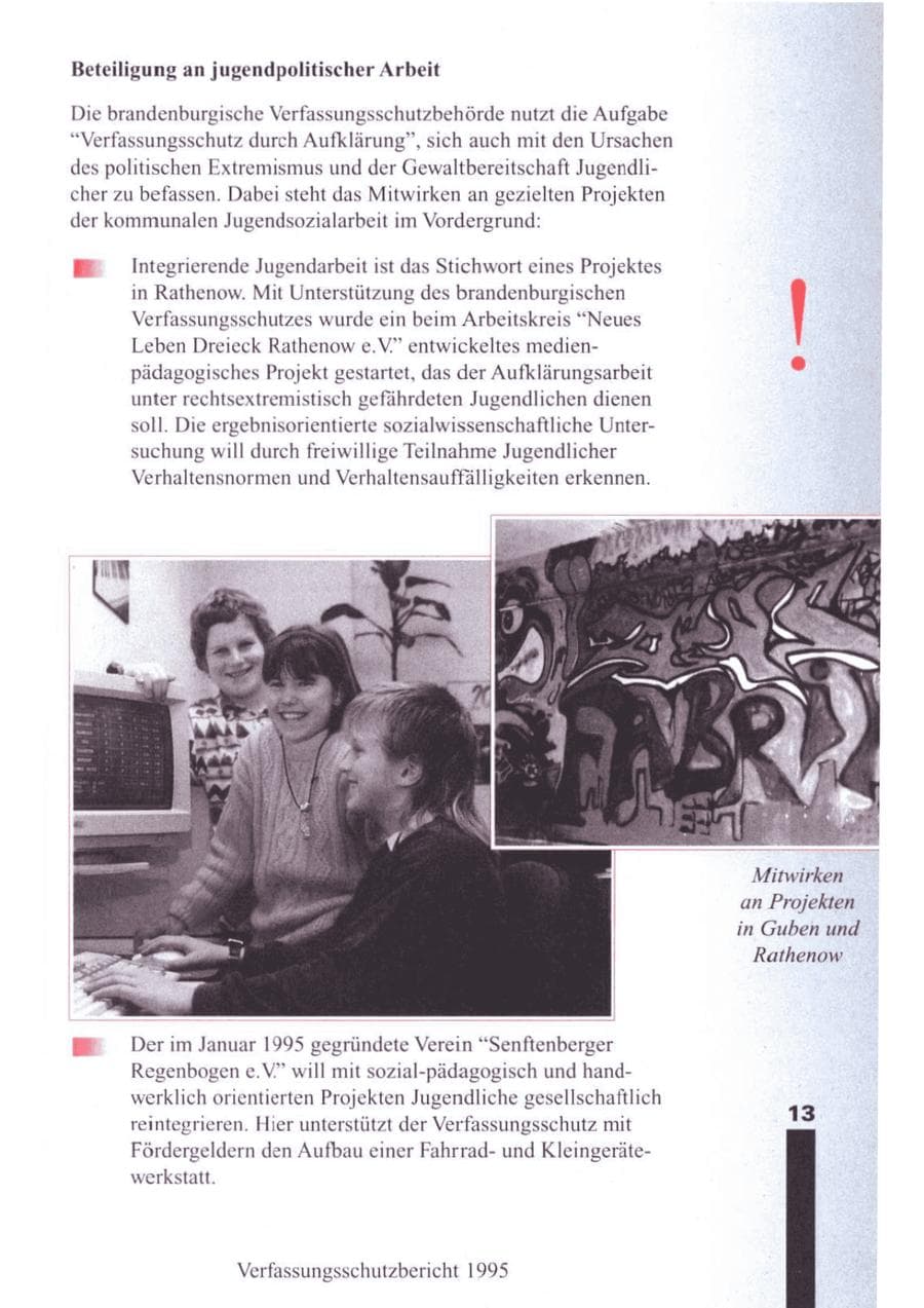 Seite 15 des Verfassungsschutzbericht 1995 Brandenburg