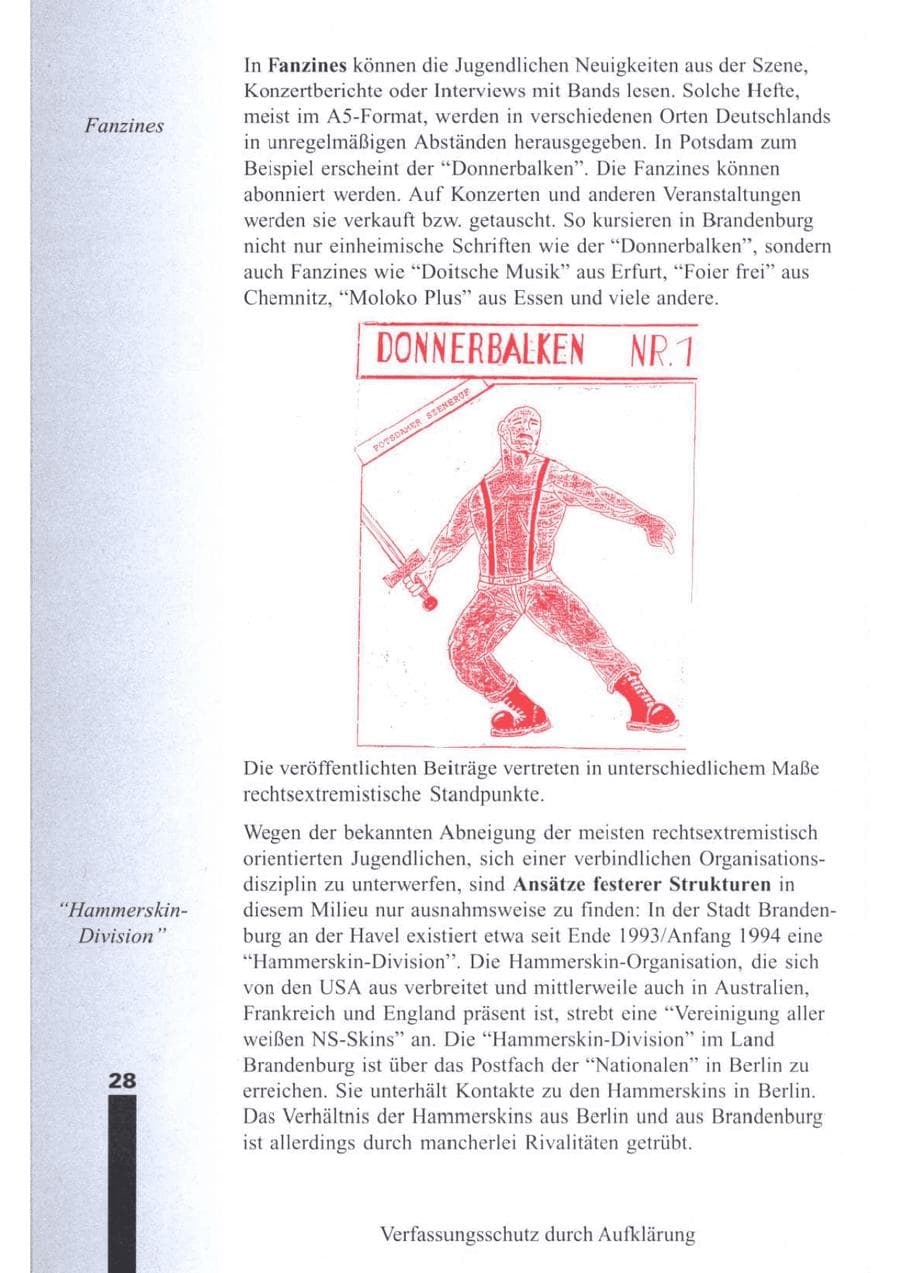 Seite 30 des Verfassungsschutzbericht 1995 Brandenburg