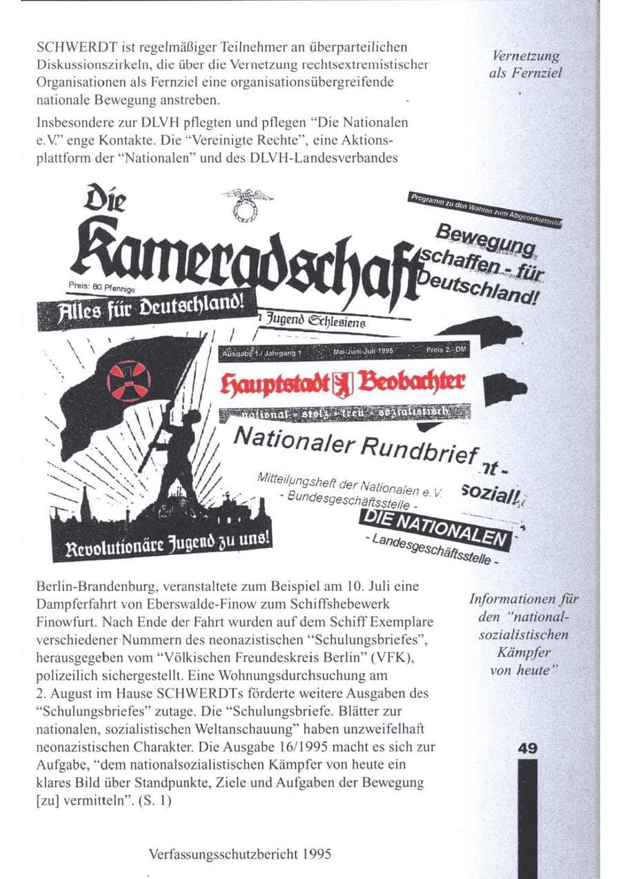 Seite 51 des Verfassungsschutzbericht 1995 Brandenburg