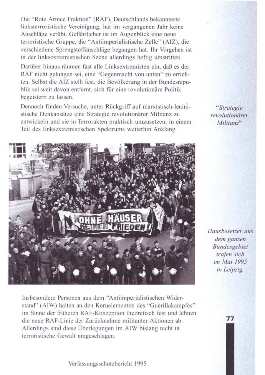 Seite 79 des Verfassungsschutzbericht 1995 Brandenburg