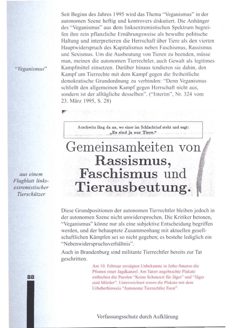 Seite 90 des Verfassungsschutzbericht 1995 Brandenburg