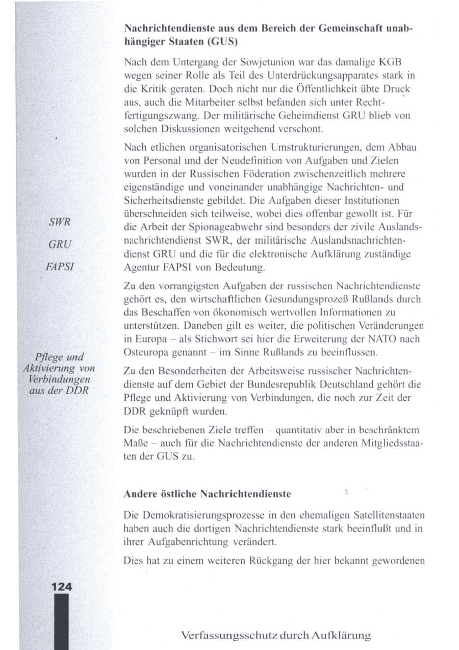 Seite 126 des Verfassungsschutzbericht 1996 Brandenburg