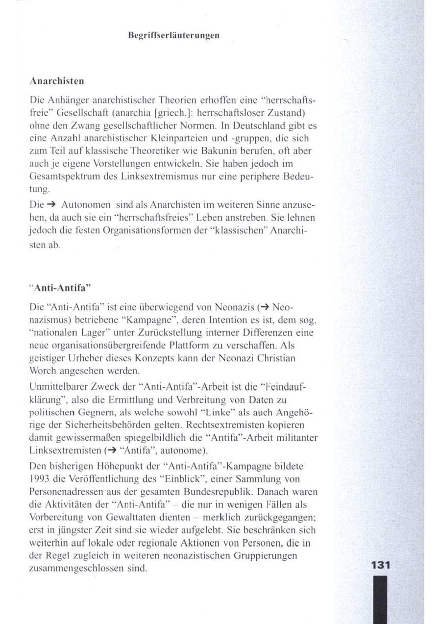 Seite 133 des Verfassungsschutzbericht 1996 Brandenburg