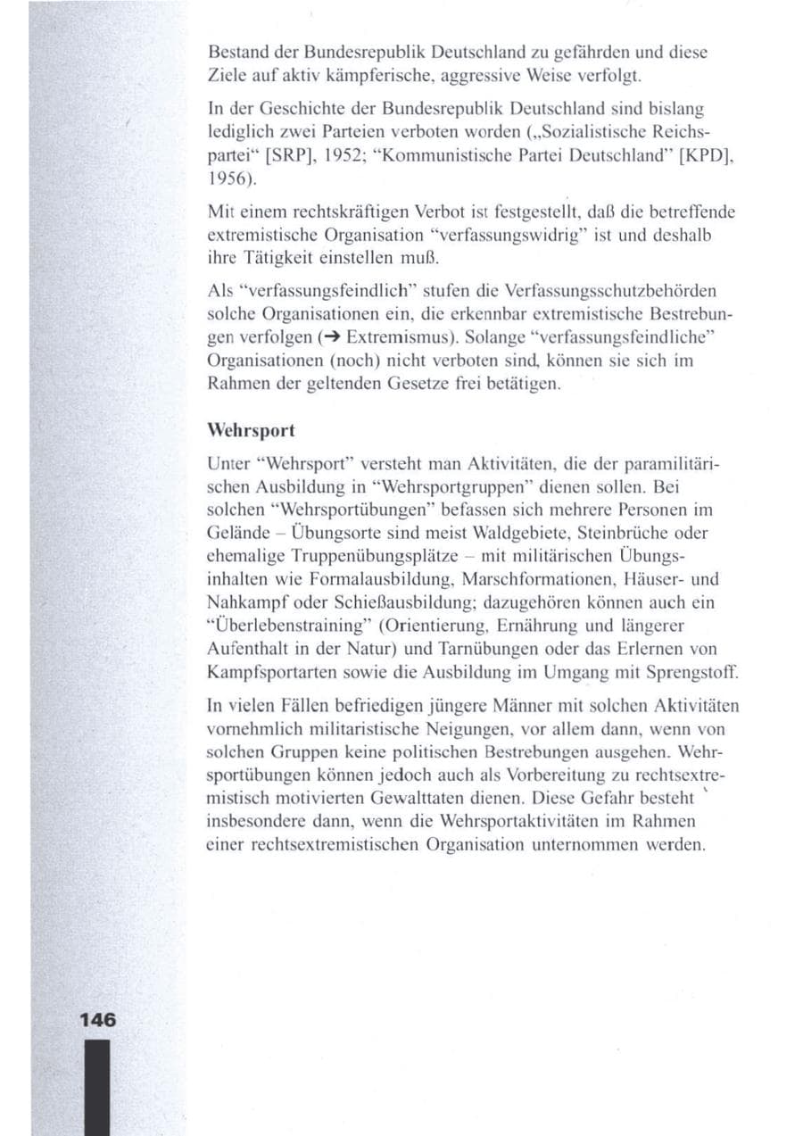 Seite 148 des Verfassungsschutzbericht 1996 Brandenburg