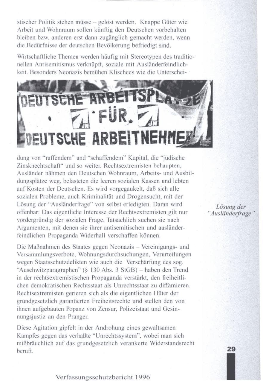 Seite 31 des Verfassungsschutzbericht 1996 Brandenburg