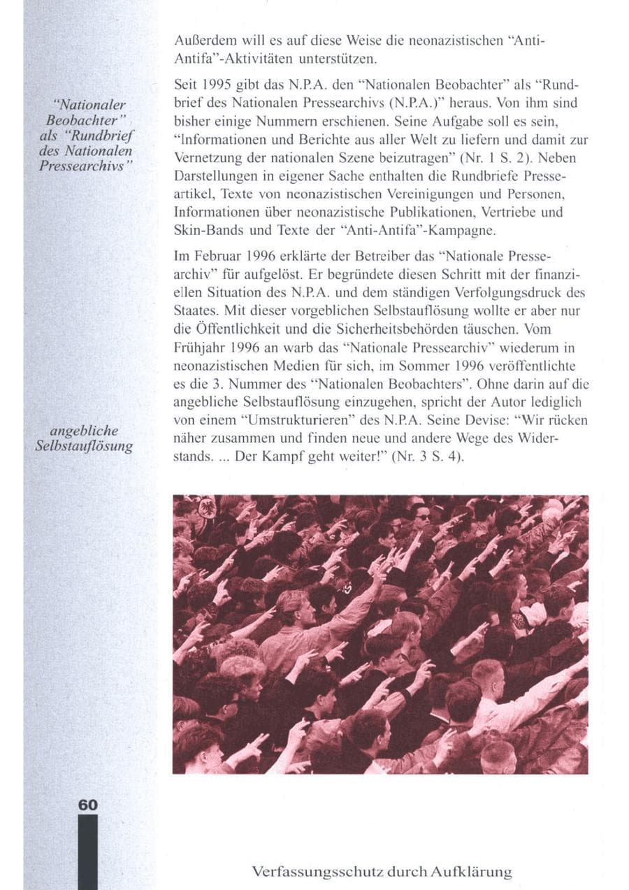 Seite 62 des Verfassungsschutzbericht 1996 Brandenburg