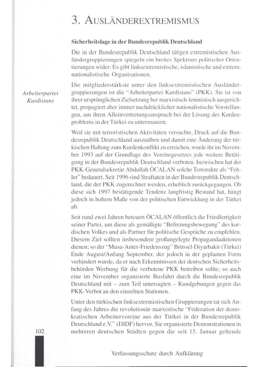 Seite 104 des Verfassungsschutzbericht 1997 Brandenburg