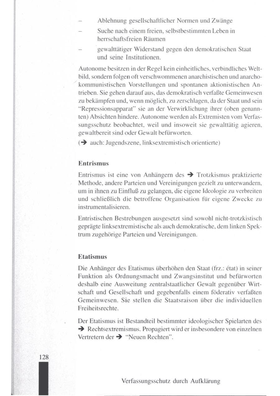 Seite 130 des Verfassungsschutzbericht 1997 Brandenburg