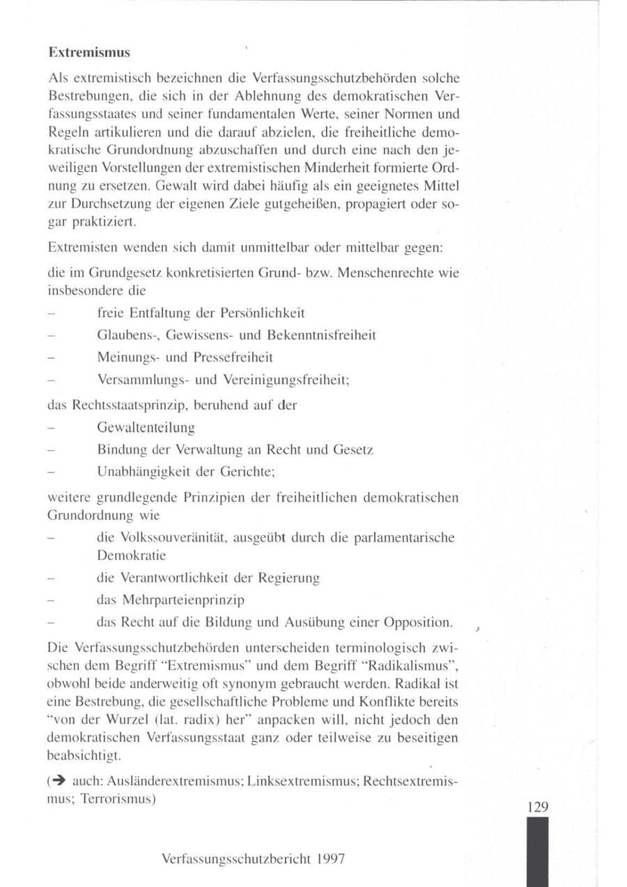 Seite 131 des Verfassungsschutzbericht 1997 Brandenburg