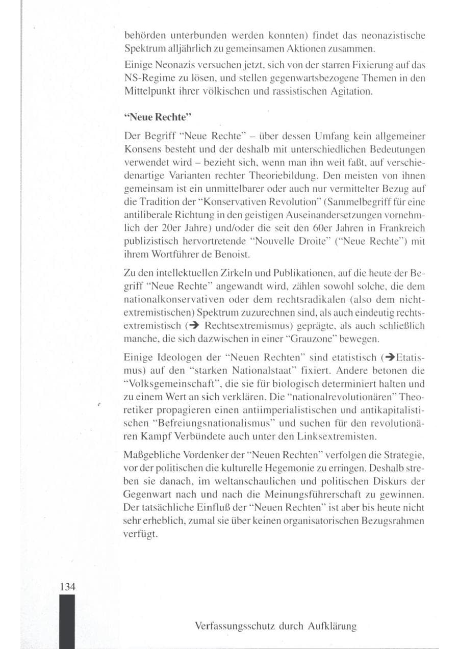 Seite 136 des Verfassungsschutzbericht 1997 Brandenburg