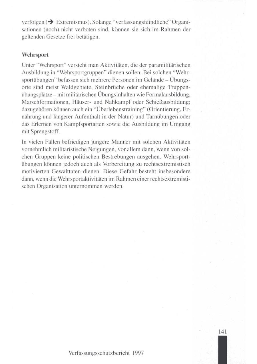 Seite 143 des Verfassungsschutzbericht 1997 Brandenburg