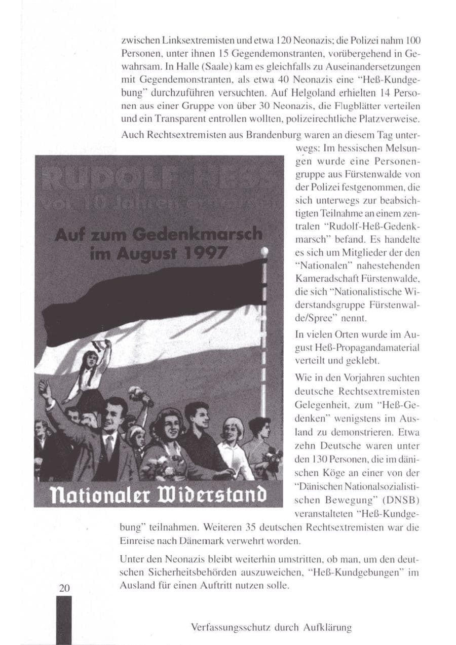 Seite 22 des Verfassungsschutzbericht 1997 Brandenburg