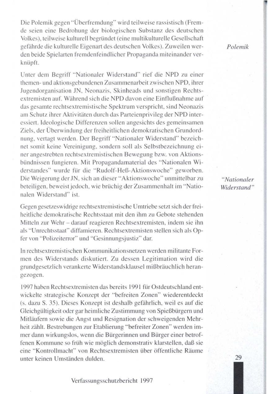 Seite 31 des Verfassungsschutzbericht 1997 Brandenburg