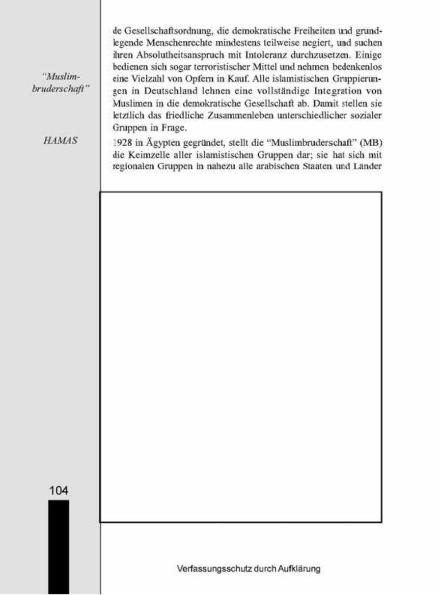 Seite 104 des Verfassungsschutzbericht 1998 Brandenburg