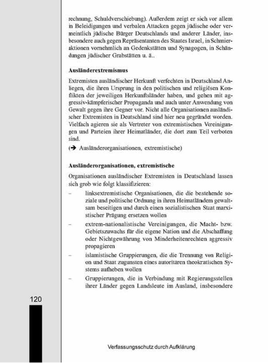 Seite 120 des Verfassungsschutzbericht 1998 Brandenburg
