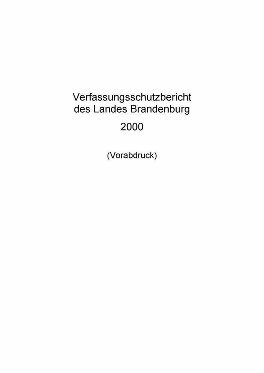 Seite 3 des Verfassungsschutzbericht 2000 Brandenburg