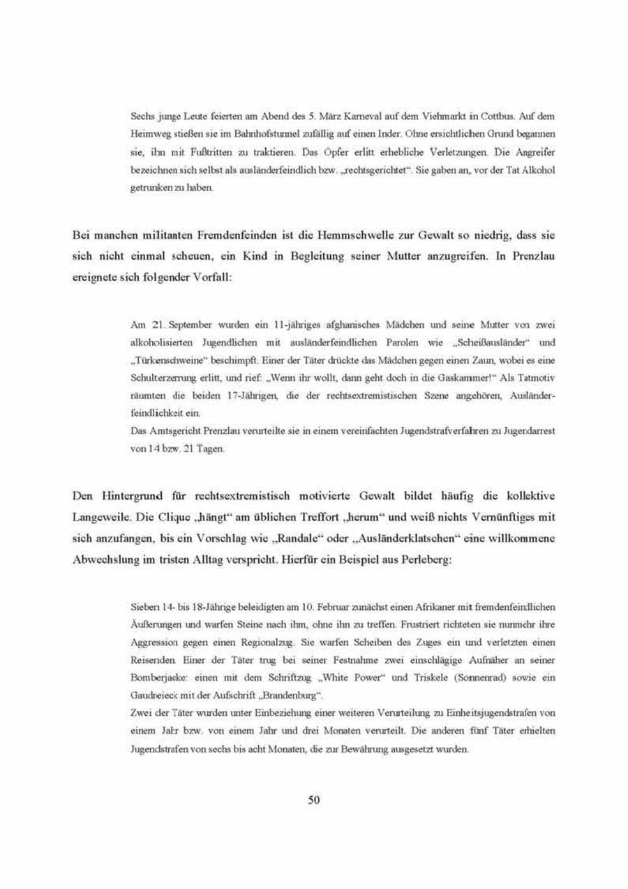 Seite 50 des Verfassungsschutzbericht 2000 Brandenburg