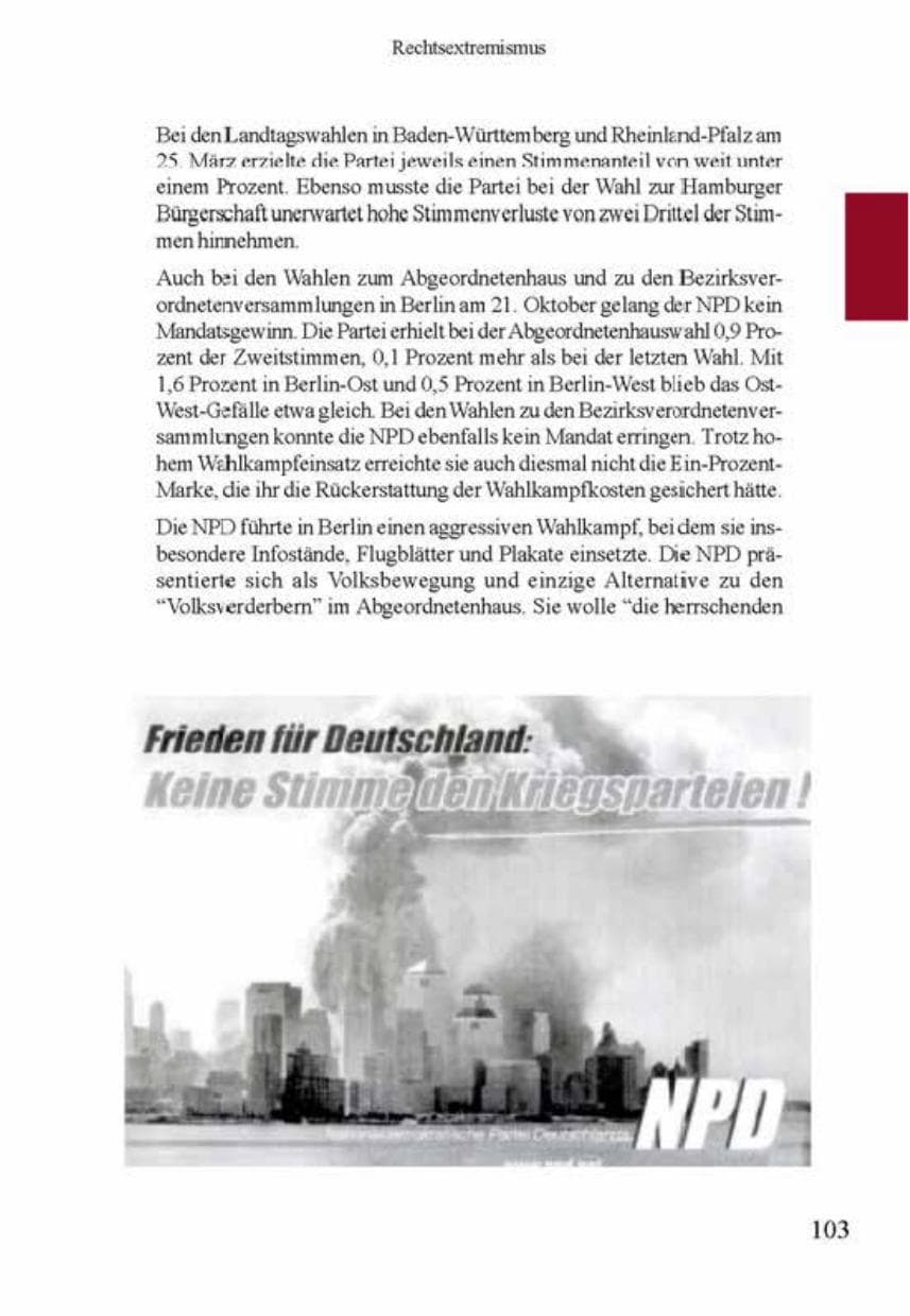Seite 107 des Verfassungsschutzbericht 2001 Brandenburg