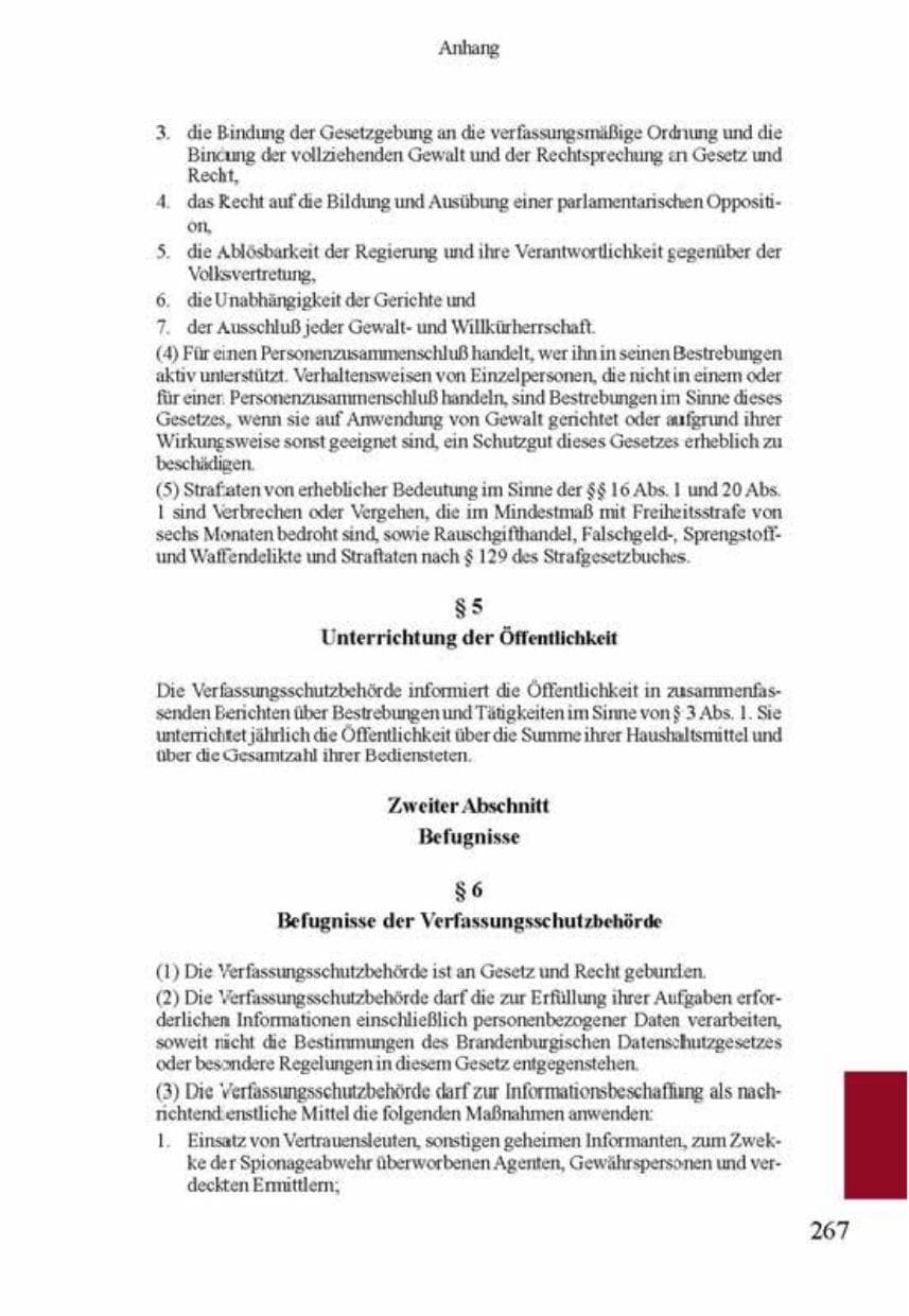 Seite 271 des Verfassungsschutzbericht 2001 Brandenburg