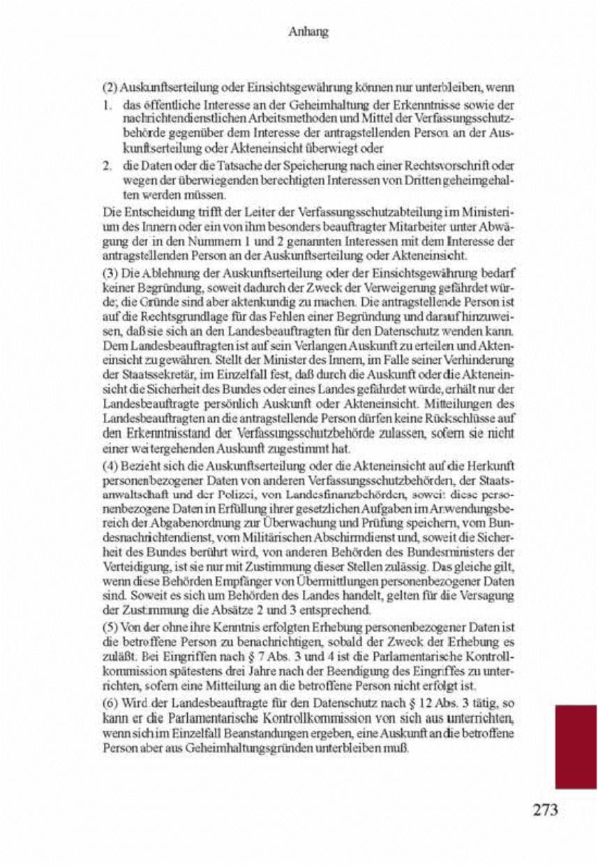 Seite 277 des Verfassungsschutzbericht 2001 Brandenburg