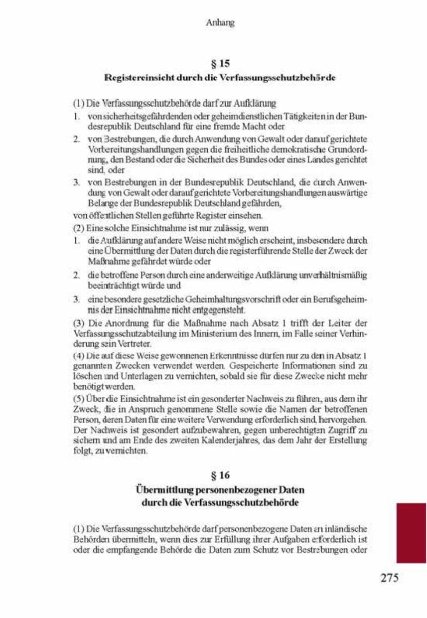 Seite 279 des Verfassungsschutzbericht 2001 Brandenburg