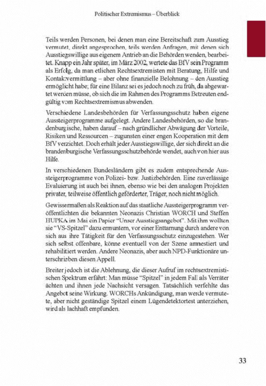 Seite 37 des Verfassungsschutzbericht 2001 Brandenburg