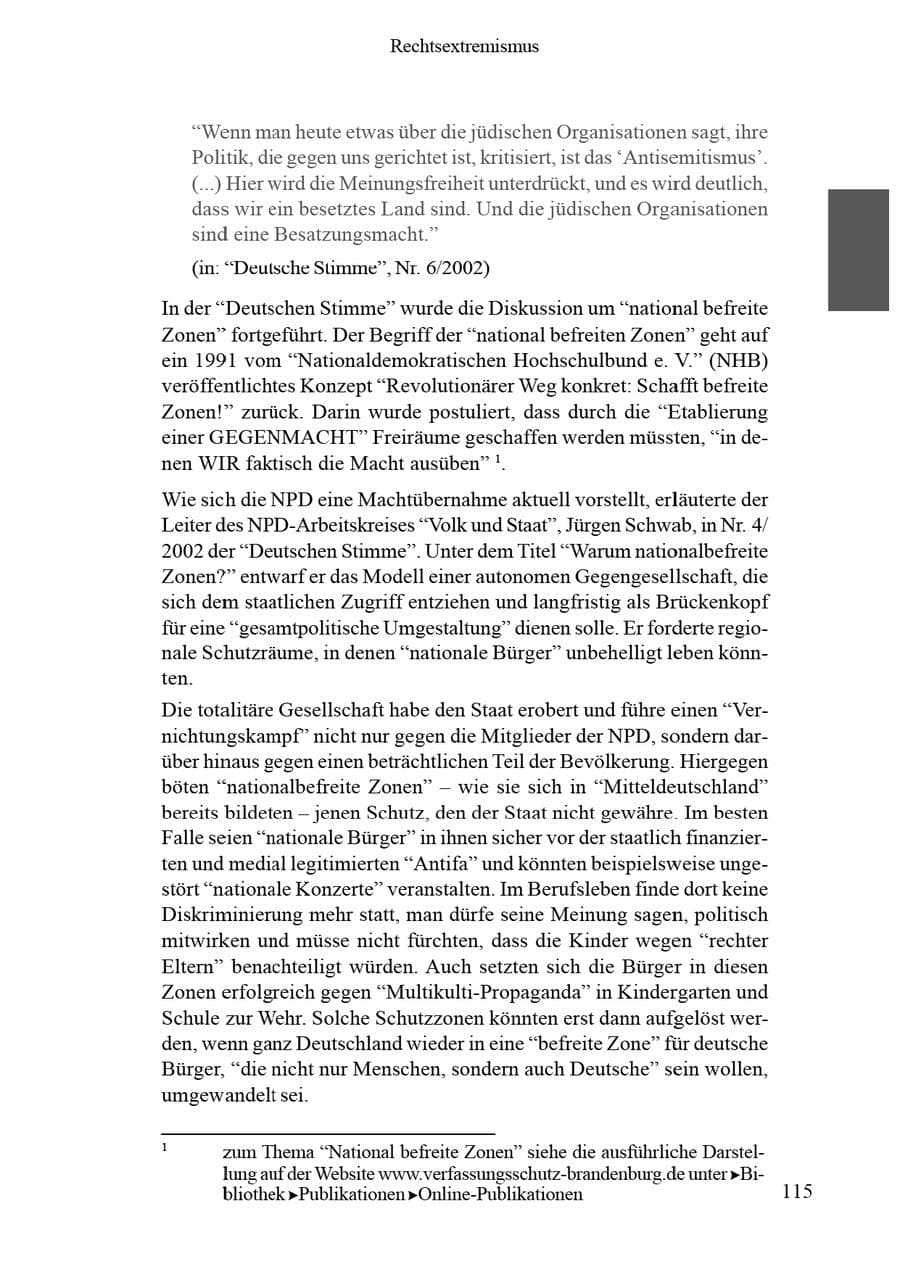 Seite 119 des Verfassungsschutzbericht 2002 Brandenburg