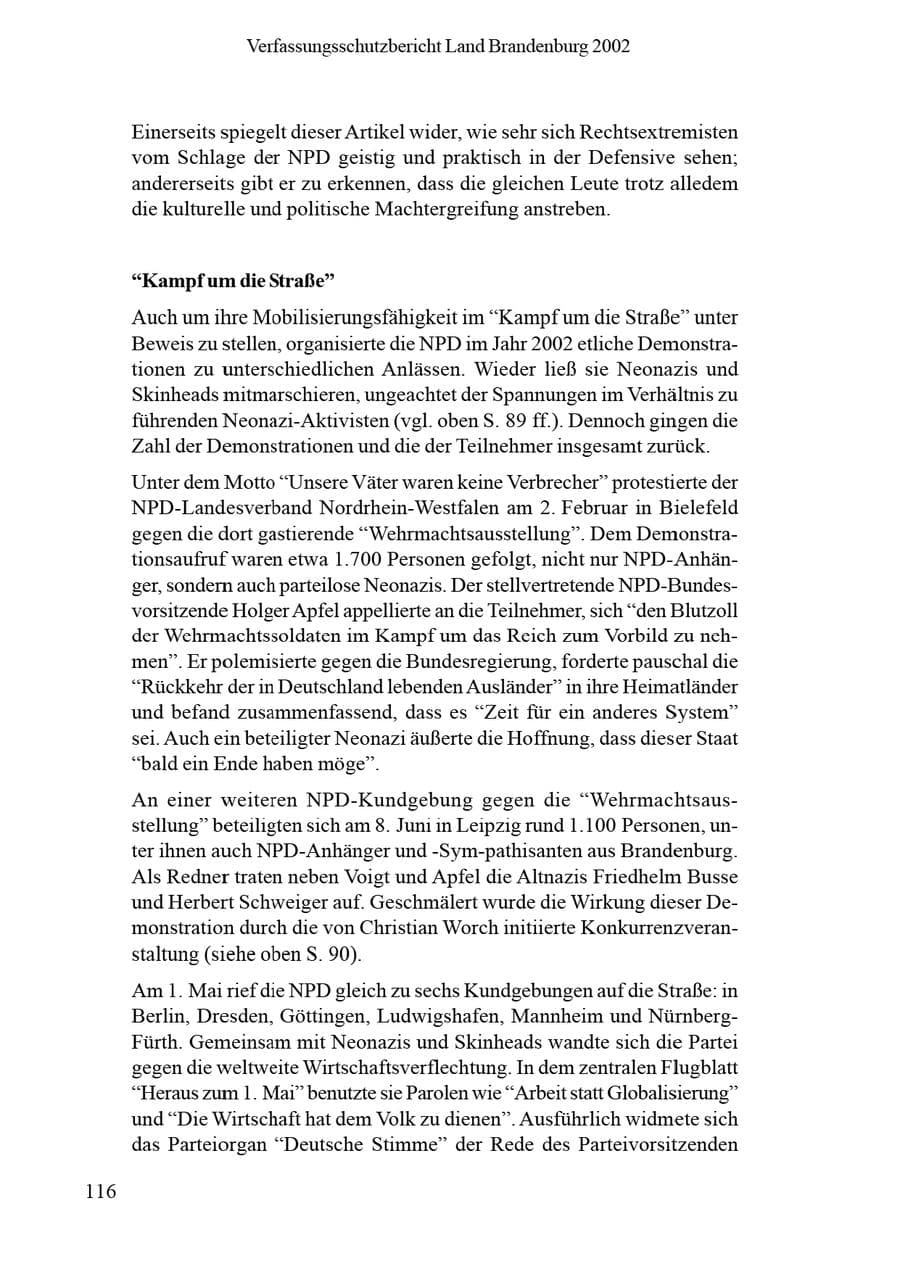 Seite 120 des Verfassungsschutzbericht 2002 Brandenburg