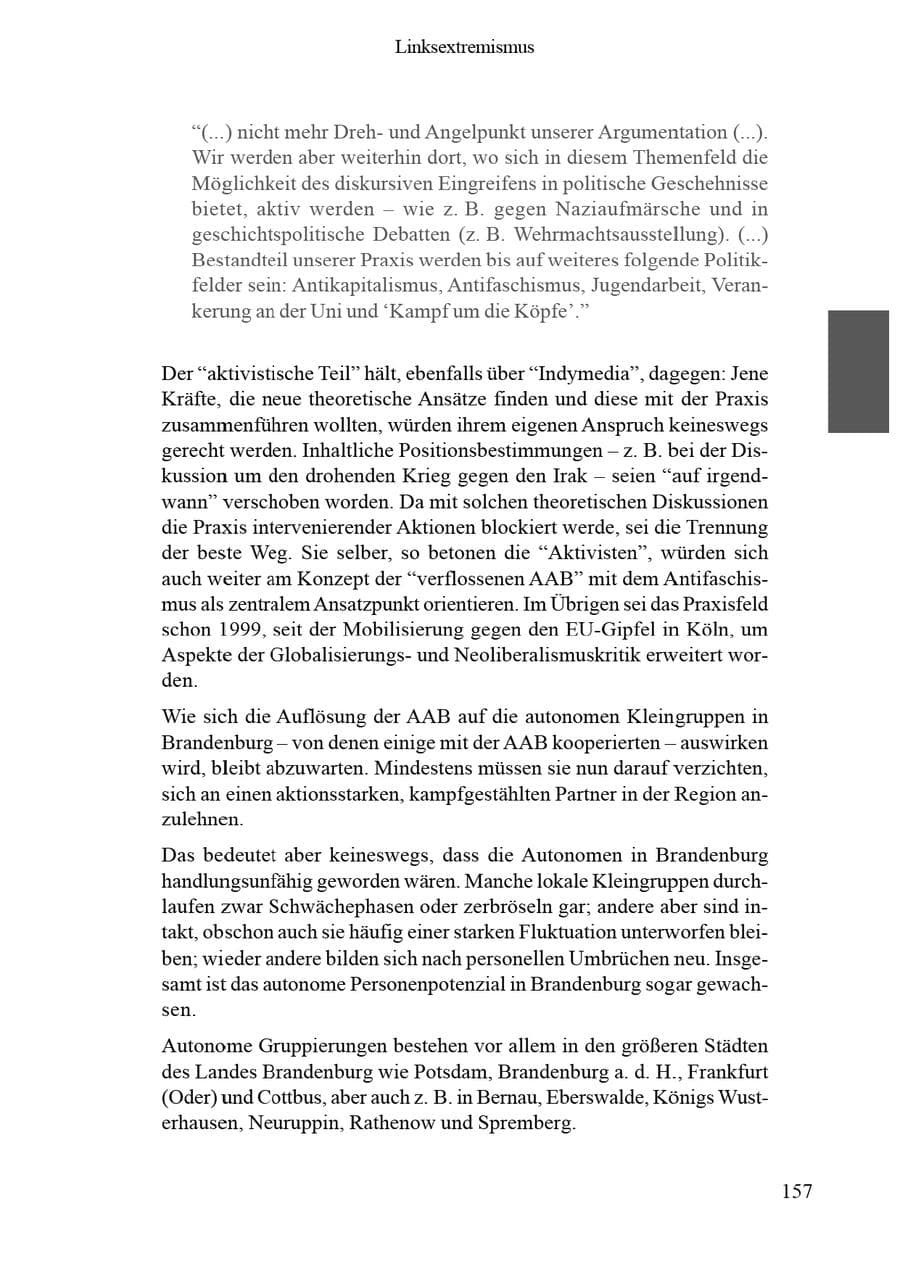 Seite 161 des Verfassungsschutzbericht 2002 Brandenburg