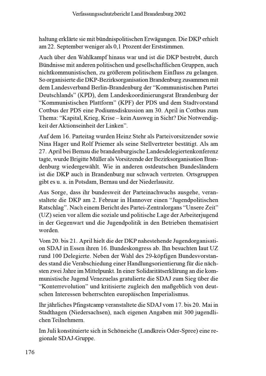 Seite 180 des Verfassungsschutzbericht 2002 Brandenburg