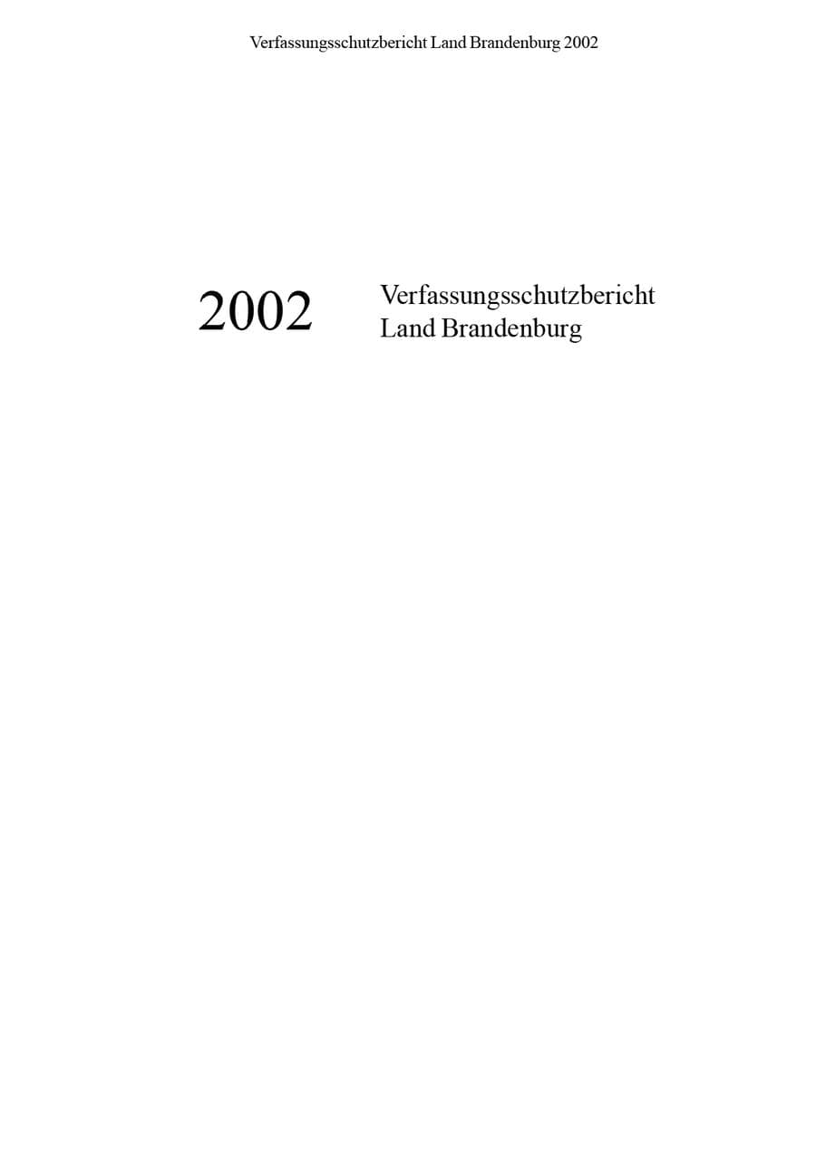 Seite 3 des Verfassungsschutzbericht 2002 Brandenburg
