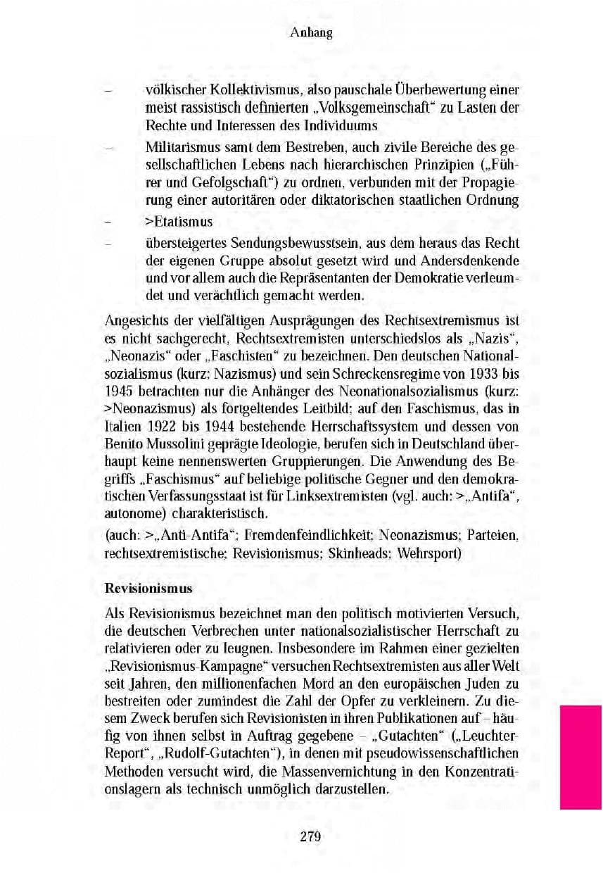 Seite 276 des Verfassungsschutzbericht 2003 Brandenburg