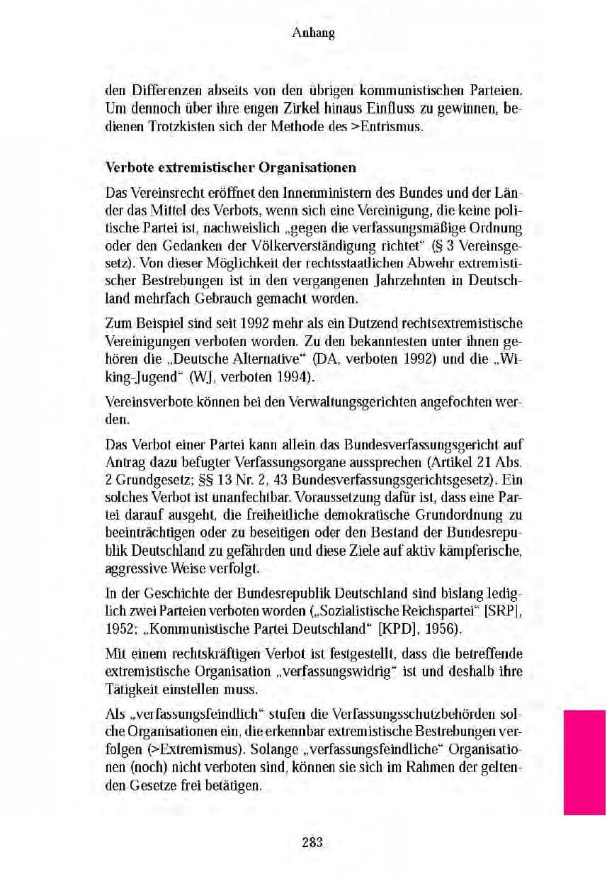 Seite 280 des Verfassungsschutzbericht 2003 Brandenburg