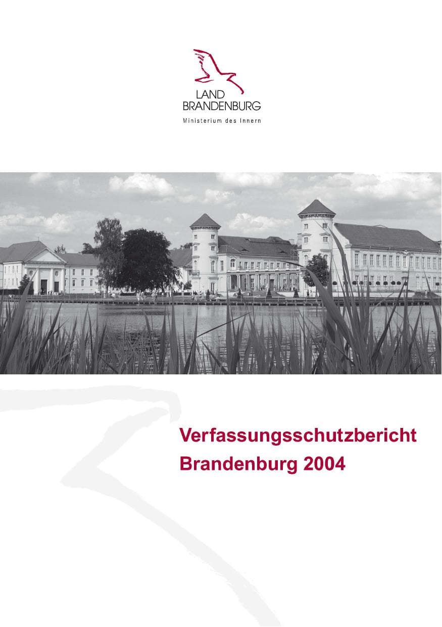 Seite 1 des Verfassungsschutzbericht 2004 Brandenburg