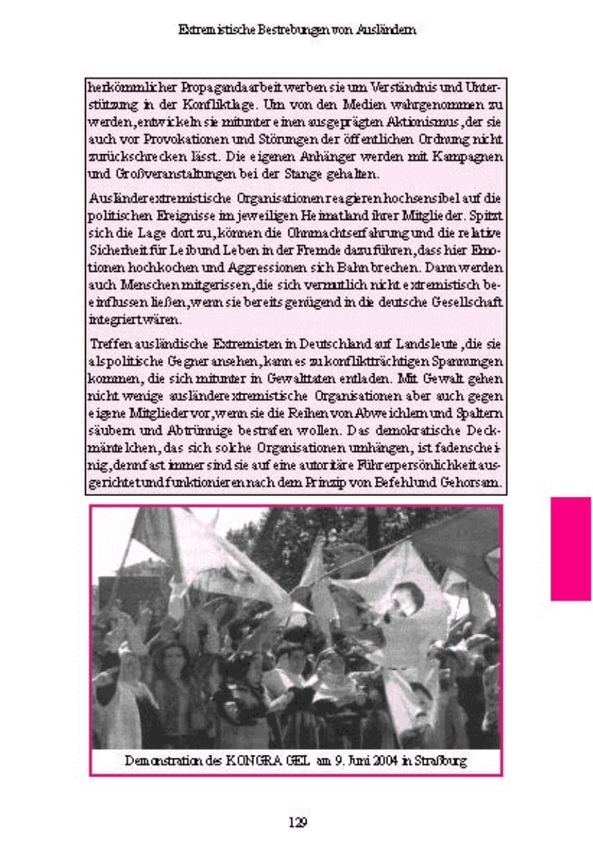 Seite 130 des Verfassungsschutzbericht 2004 Brandenburg