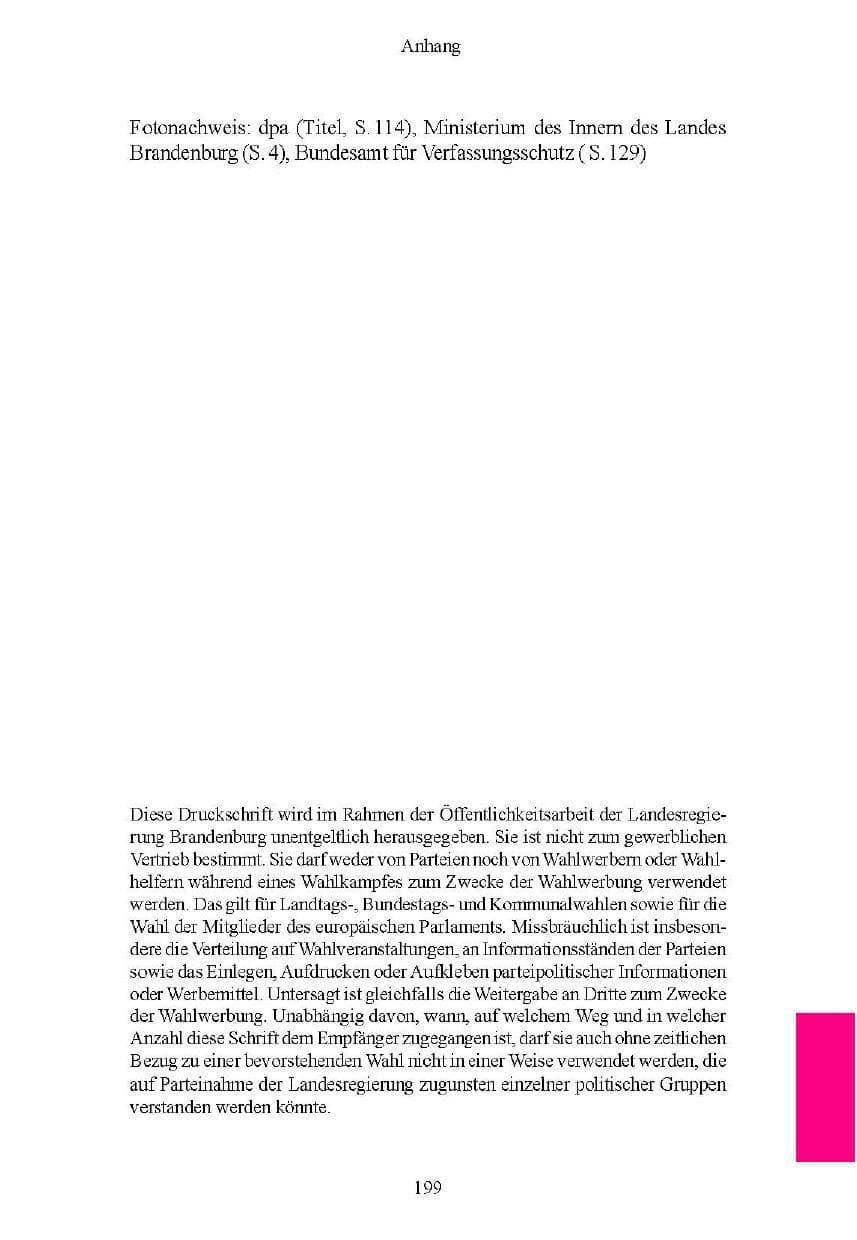 Seite 152 des Verfassungsschutzbericht 2004 Brandenburg