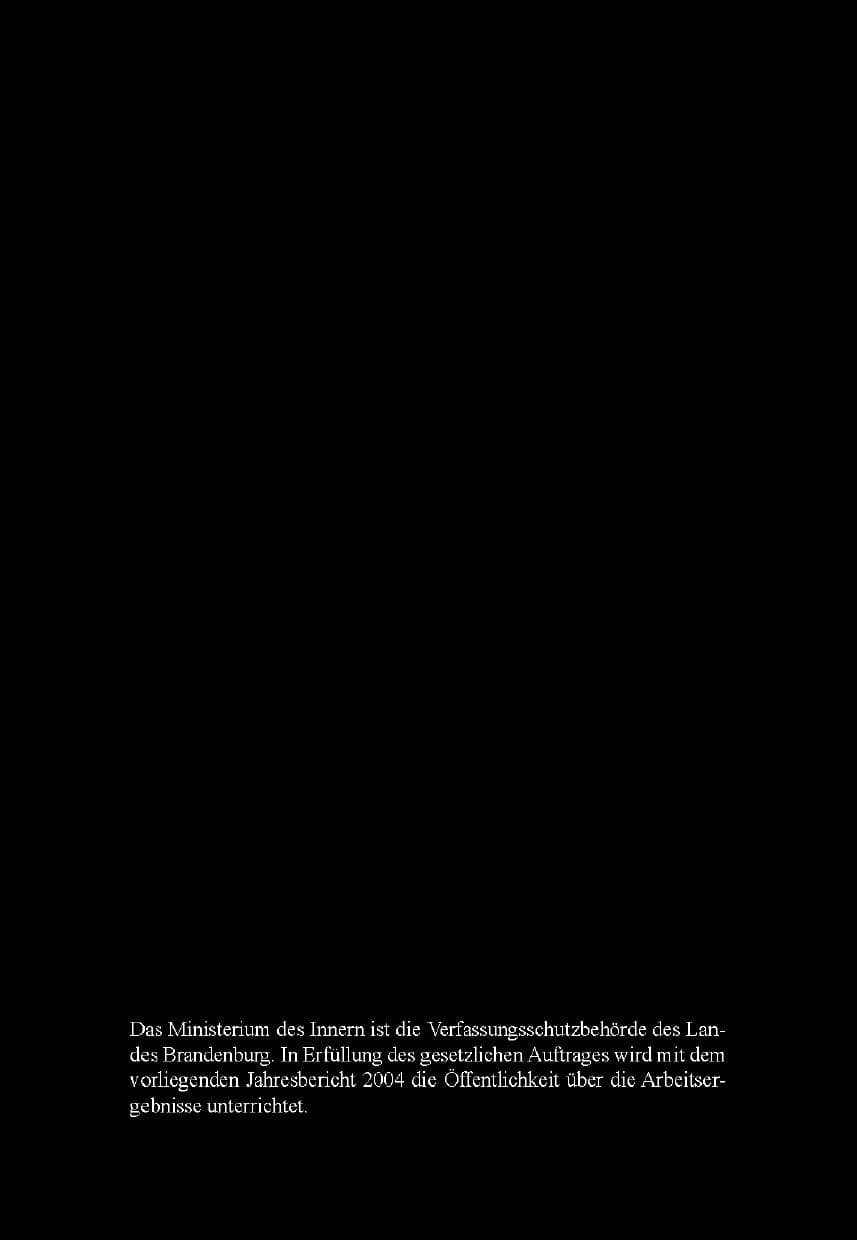 Seite 3 des Verfassungsschutzbericht 2004 Brandenburg