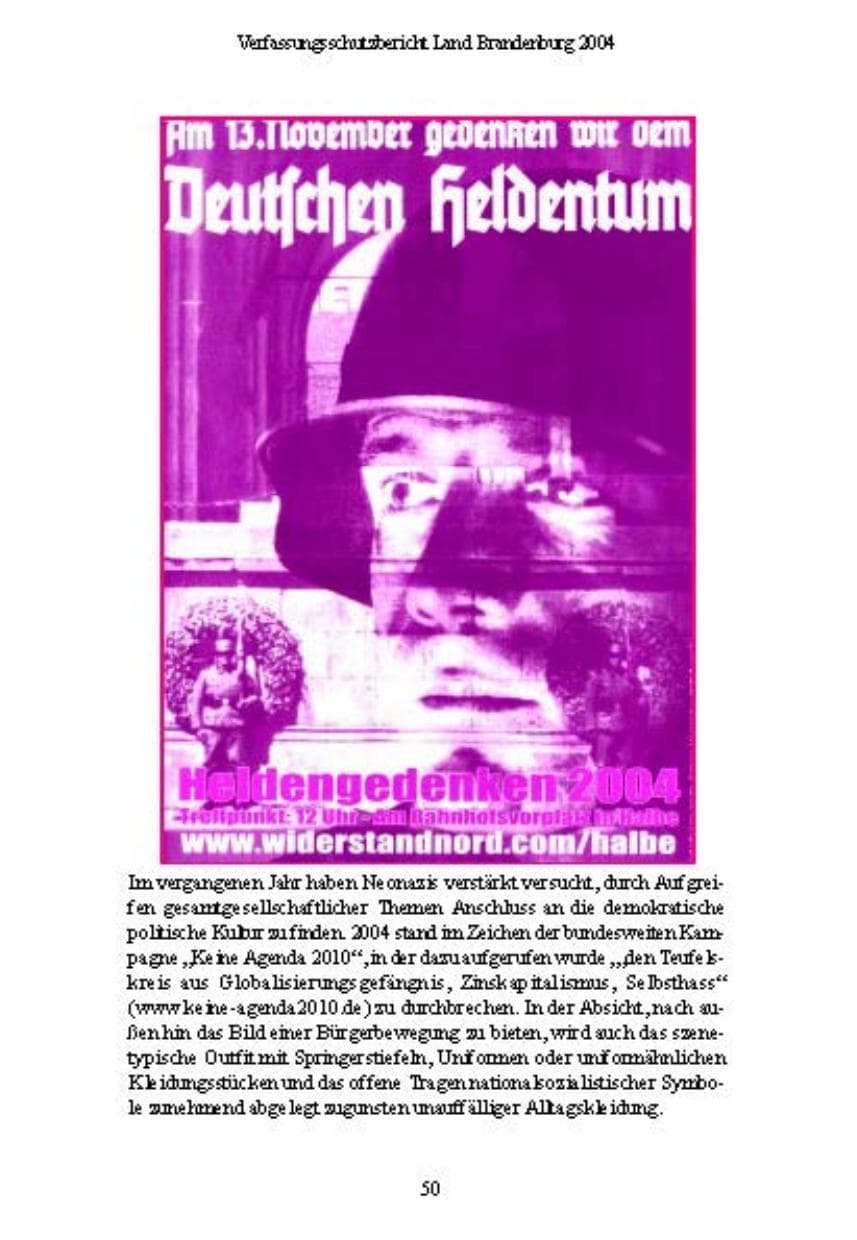 Seite 50 des Verfassungsschutzbericht 2004 Brandenburg