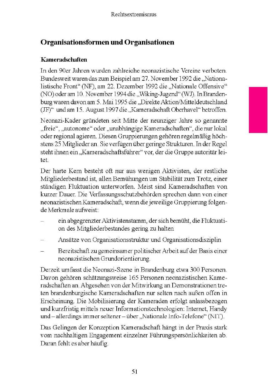 Seite 51 des Verfassungsschutzbericht 2004 Brandenburg