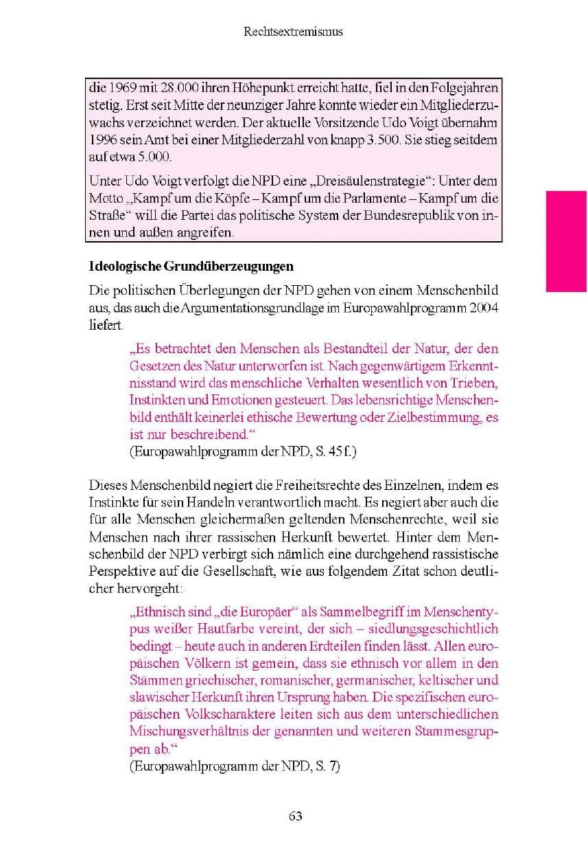 Seite 63 des Verfassungsschutzbericht 2004 Brandenburg