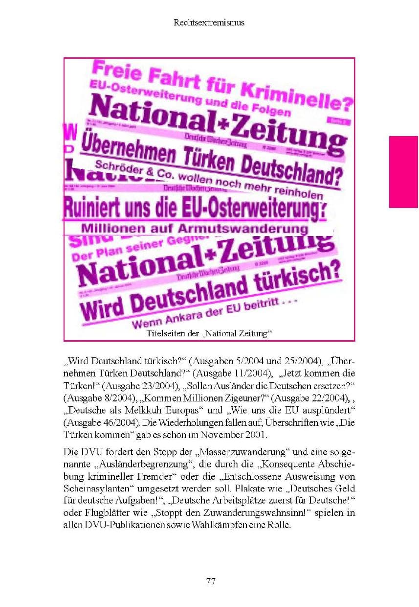 Seite 77 des Verfassungsschutzbericht 2004 Brandenburg
