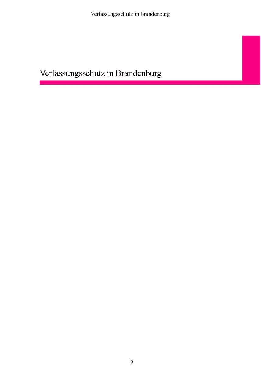 Seite 9 des Verfassungsschutzbericht 2004 Brandenburg