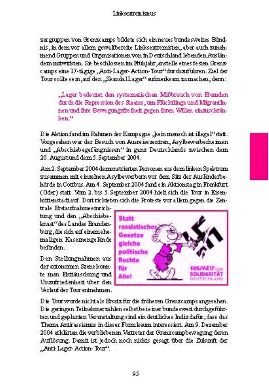 Seite 95 des Verfassungsschutzbericht 2004 Brandenburg