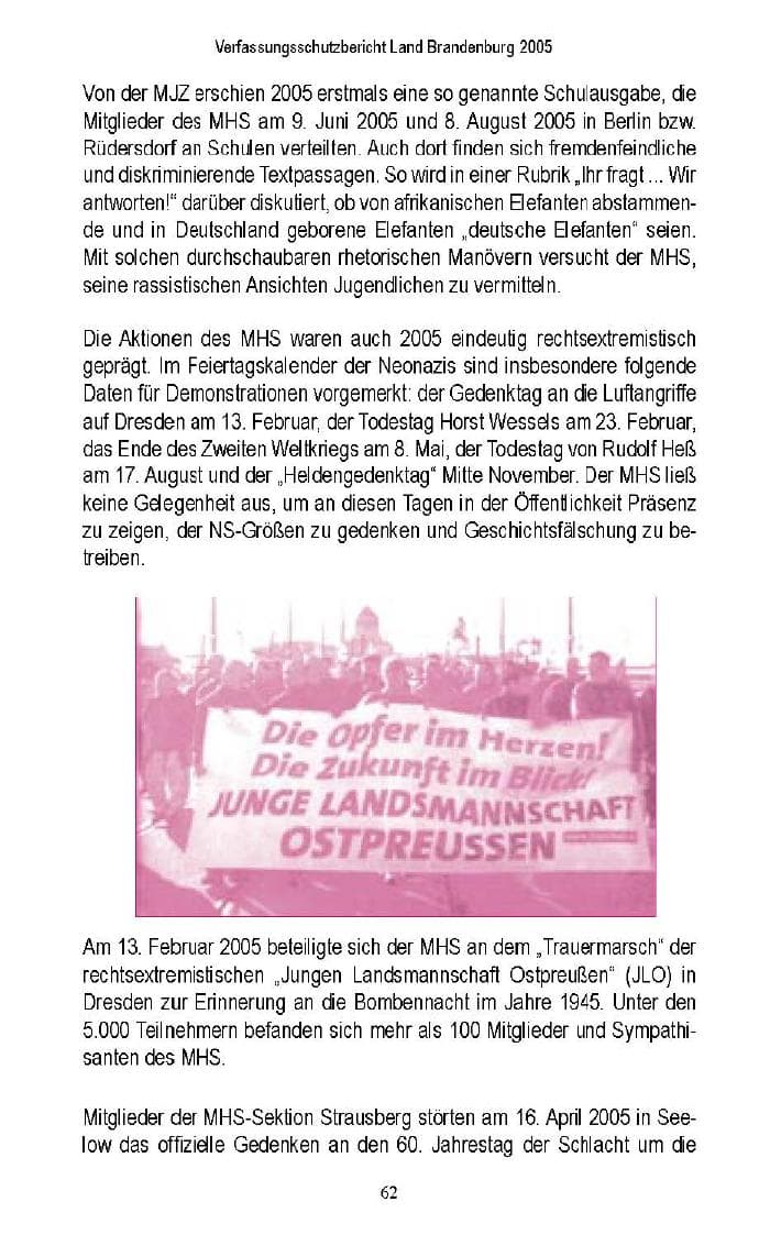 Seite 60 des Verfassungsschutzbericht 2005 Brandenburg