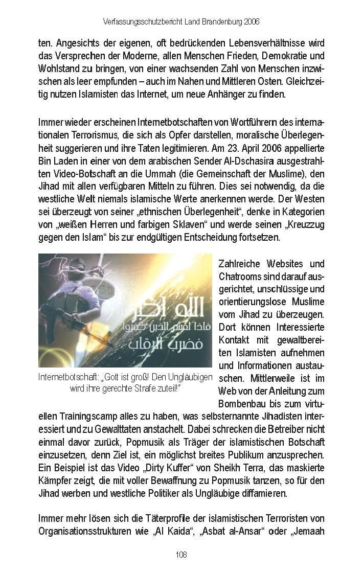 Seite 103 des Verfassungsschutzbericht 2006 Brandenburg