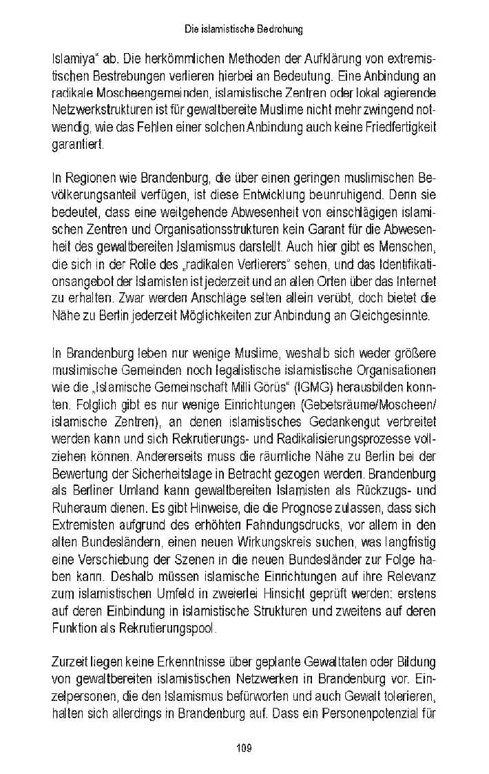 Seite 104 des Verfassungsschutzbericht 2006 Brandenburg