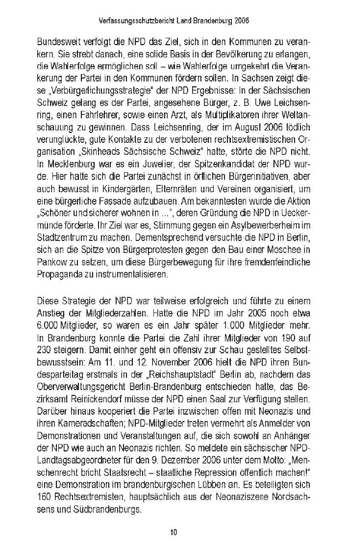 Seite 12 des Verfassungsschutzbericht 2006 Brandenburg